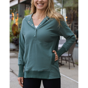 Grace and Lace Slouchy Hooded Tunic - Cape Bay