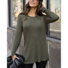 Grace and Lace Long Sleeve Tunic Tee - Olive