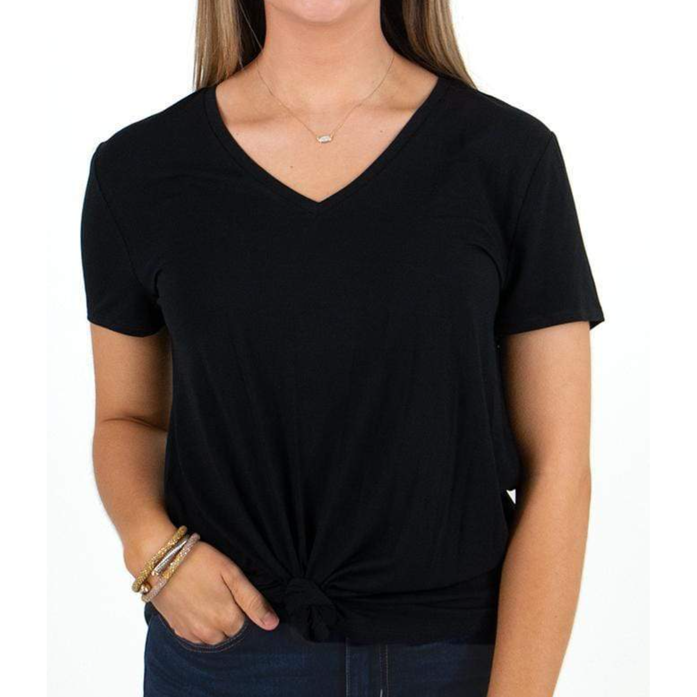 Fitted Ribbed Tee Charcoal - Grace and Lace