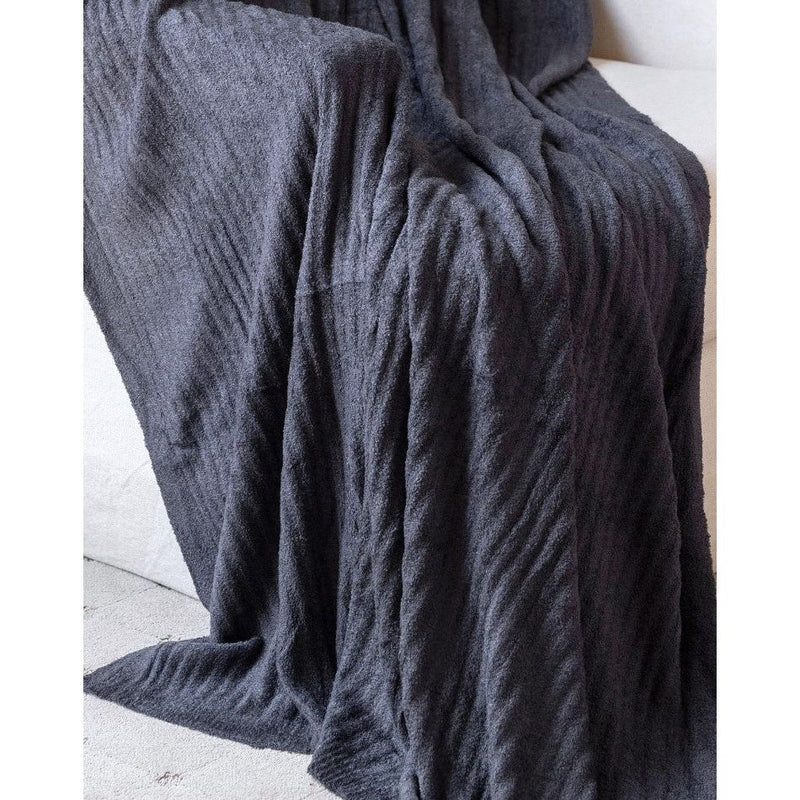 Grace and Lace Plush Bambü Blanket - Charcoal
