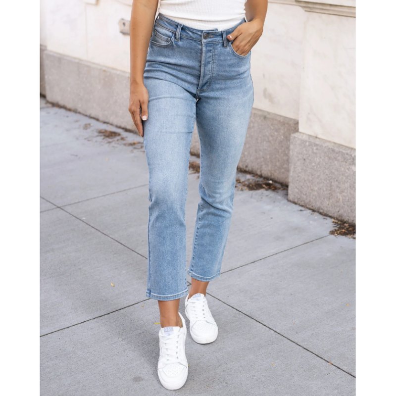 Grace and Lace Premium Denim High Waisted Mom Jeans - Non