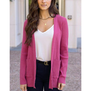 Grace and Lace Ribbed Knit Cardigan - Cactus Flower