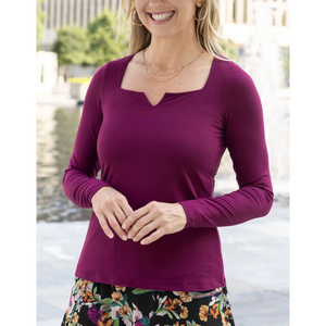 Grace and Lace Ever Soft Square Neck Top - Fuchsia