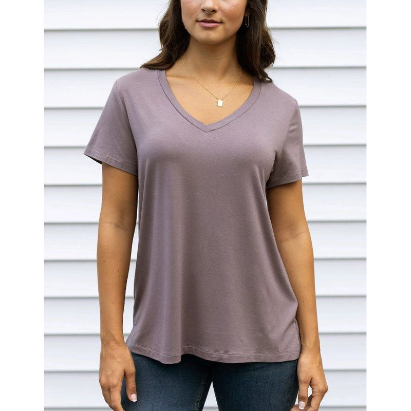 Grace and Lace VIP Favorite Perfect V-Neck Tee - Thistle