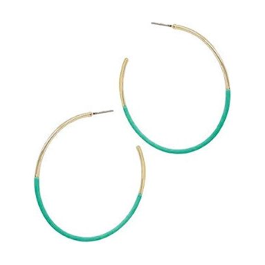 Half Color Coated Hoops - Mint
