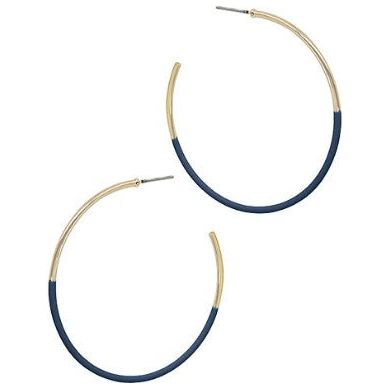 Half Color Coated Hoops - Navy