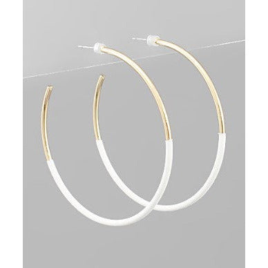 Half Color Coated Hoops - White