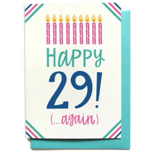 Birthday Card - 29 Again