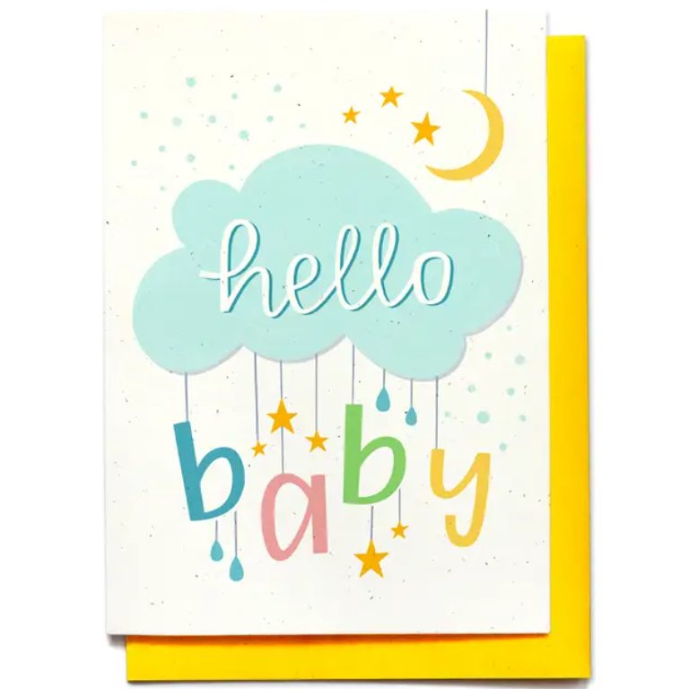 Baby Card - Hello Baby Cloud & Stars