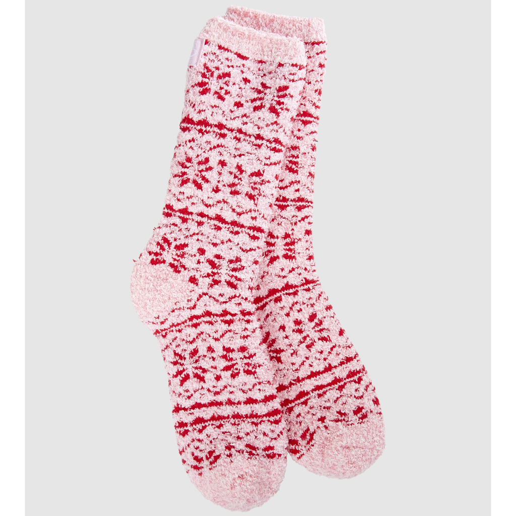 Holiday Cozy Winter Crew Sock - Fair Isle Pink