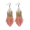 INK+ALLOY Claire Ombre Beaded Fringe Earrings Coral