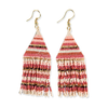 INK+ALLOY Lexie Horizontal Stripe Beaded Fringe Earrings Light Pink