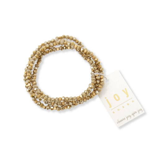 4 Row Natural/Gold Bead Bracelet