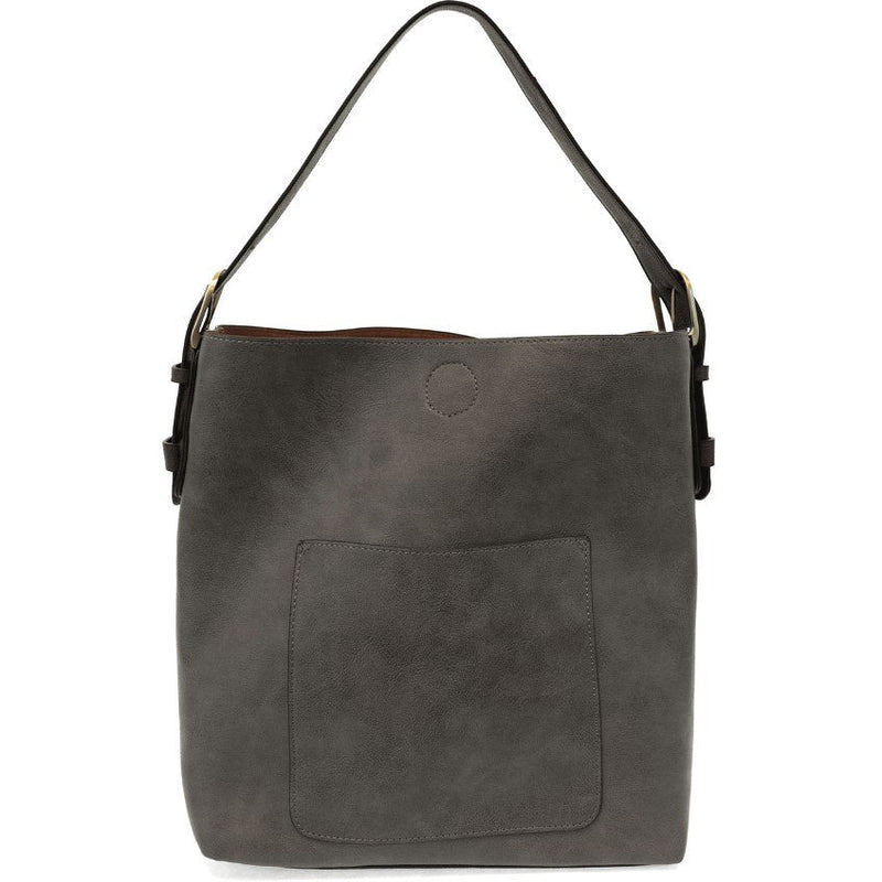 Roanoke Classic Hobo Handbag ($6 to monogram, per bag) - Charcoal/Black