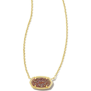 KENDRA SCOTT ELISA PENDANT NECKLACE GOLD SPICE DRUSY