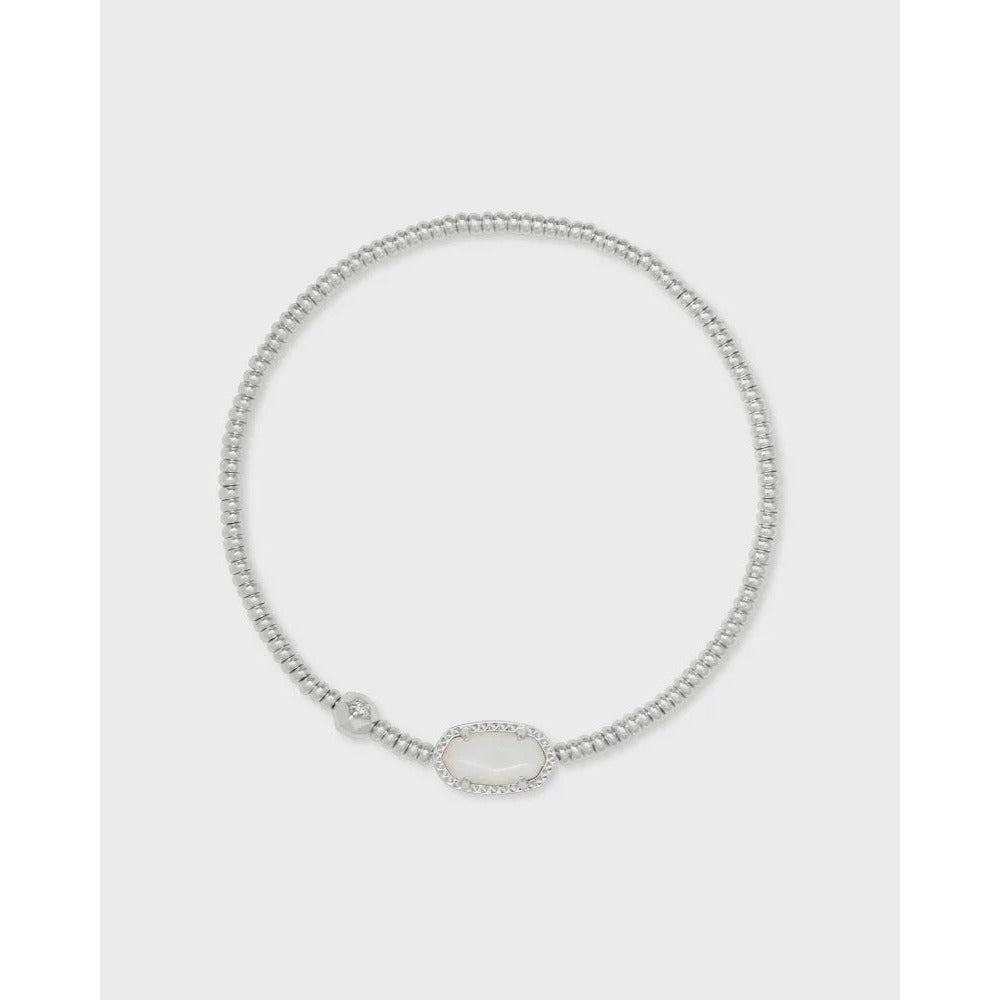 KENDRA SCOTT GRAYSON STRETCH BRACELET RHODIUM IVORY