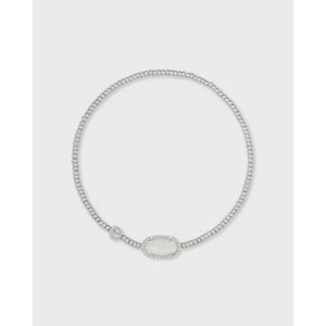 KENDRA SCOTT GRAYSON STRETCH BRACELET RHODIUM IVORY