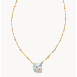 KENDRA SCOTT JOLIE SHORT PENDANT NECKLACE GOLD DICHROIC GLASS