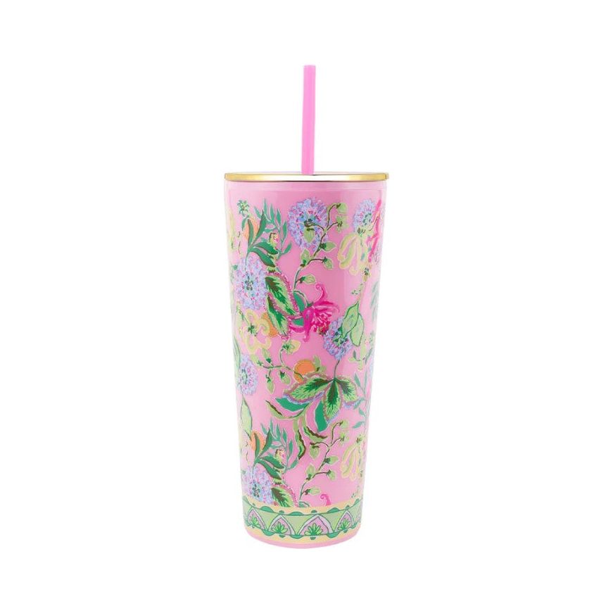 Lilly Pulitzer Tumbler with Straw (24 oz) - Via Amore Spritzer