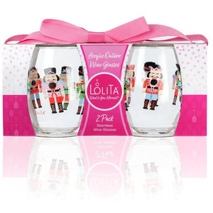 Party to Go Nutcracker 15 oz Acrylic Stemless Wine Glass - Set of Two