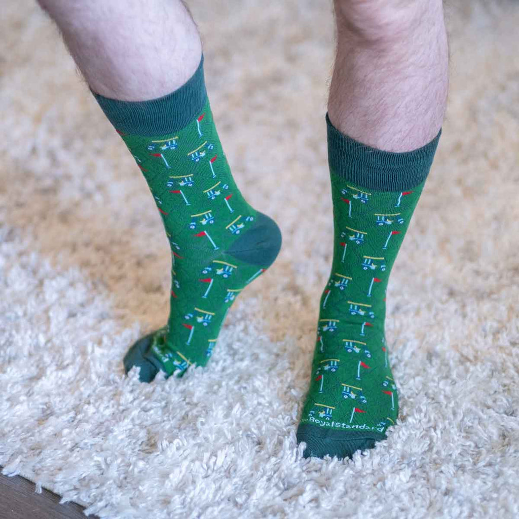 Men's Above Par Golf Socks - Green/Red/Yellow