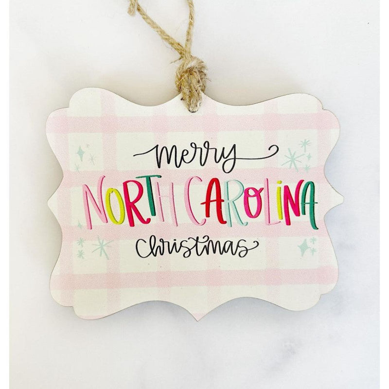 Merry North Carolina Christmas Ornament