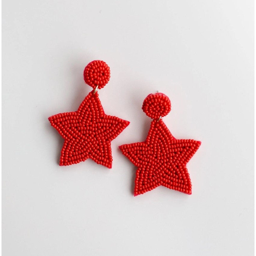 Michelle McDowell Debbie Star Earrings - Red