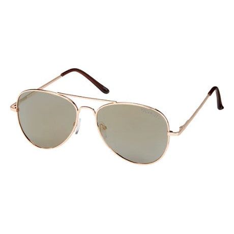 Mirrored Aviator Sunglasses - Gold Frame/Smoke Lens