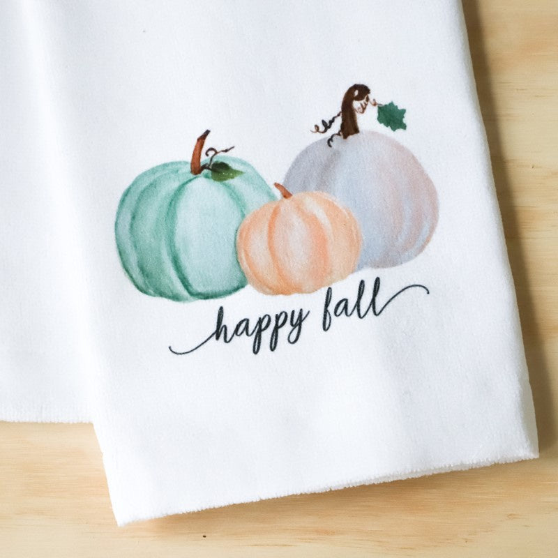 Pumpkin Trio Happy Fall Tea Towel
