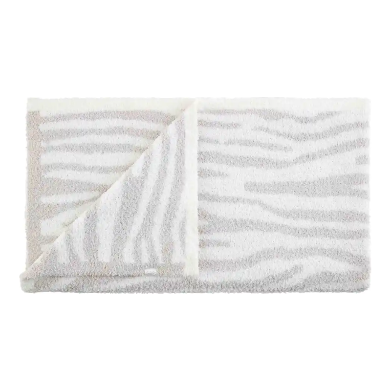 Zebra Chenille Blanket - Gray