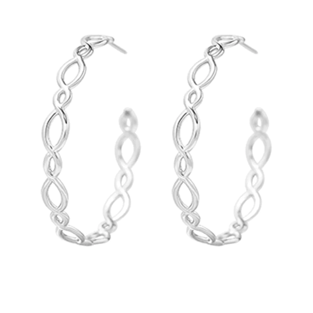 Natalie Wood Bloom Hoop Earrings - Silver
