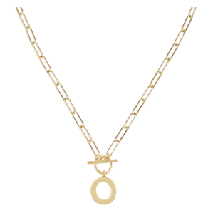 Natalie Wood Gold Toggle Initial Necklace - O