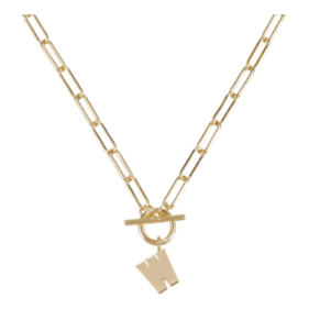 Natalie Wood Gold Toggle Initial Necklace - W