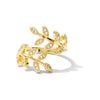 Pave Adjustable Leaf Ring - Gold