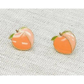 Peach Enamel Stud Earrings