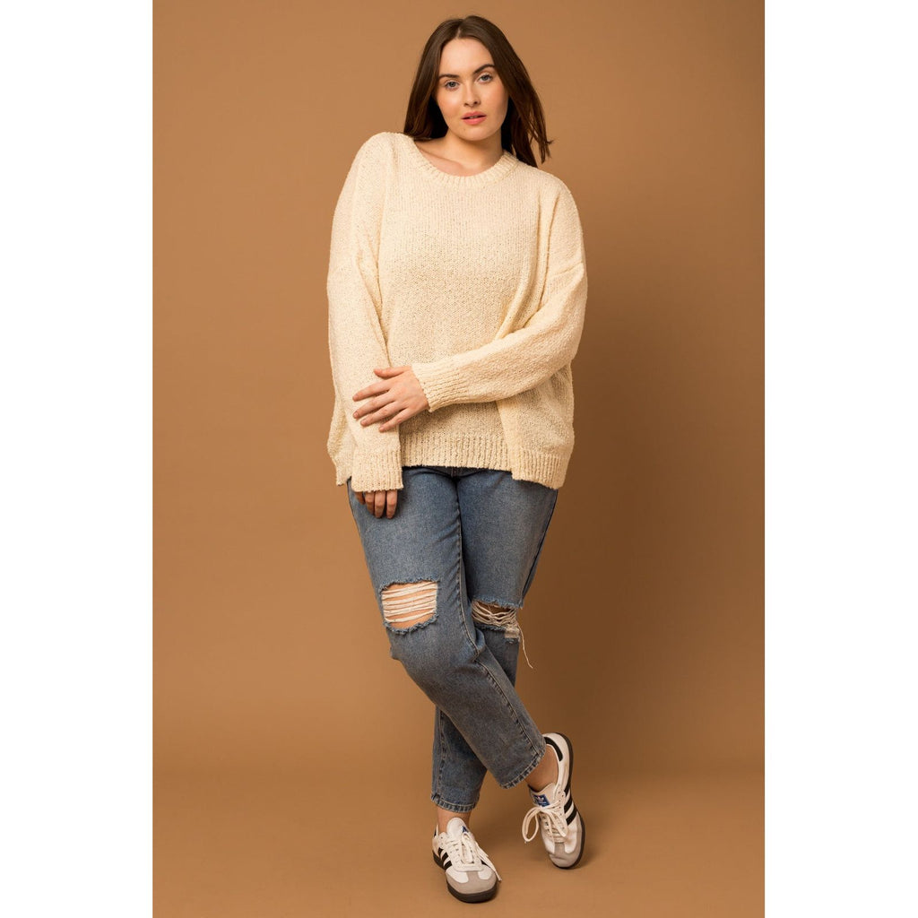 Kaisley Plus Round Neck Sweater - Ivory