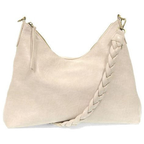 Selene Slouchy Hobo Handbag w/Braided Handle - Porcelain