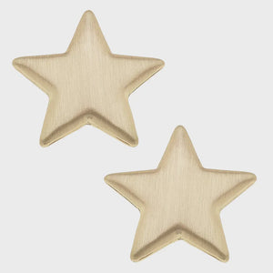 Puffed Star Stud Earrings - Satin Gold
