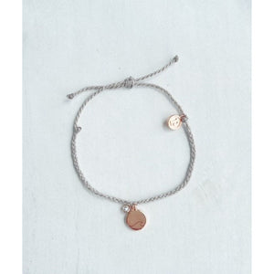 Pura Vida Ride the Wave Rose Gold Charm Bracelet - Light Grey