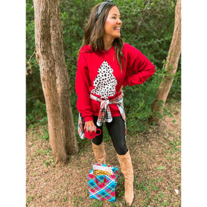 Red Dalmatian Tree Sweatshirt - FINAL SALE