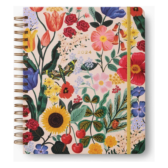 Rifle Paper Co 2024 Blossom 17-Month Hardcover Spiral Planner