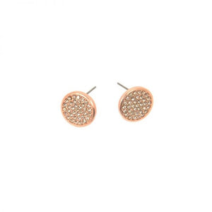 Rose Gold w/ Pave Stones Post Earrings