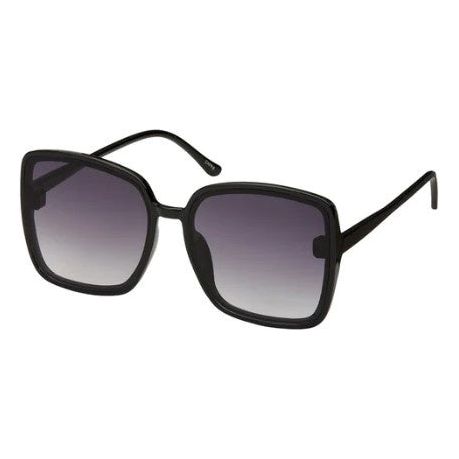 Rose Oversized Square Sunglasses - Black Frame/Gradient Smoke Lens