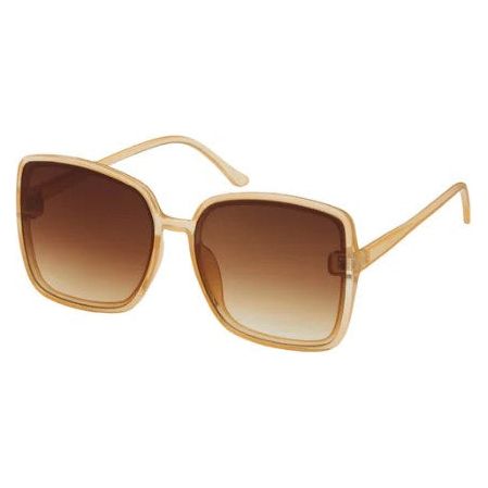 Rose Oversized Square Sunglasses - Champagne Frame/Brown Gradient Lens