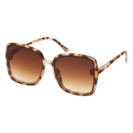 Rose Oversized Square Sunglasses - Light Brown Tortoise/Gradient Brown Lens