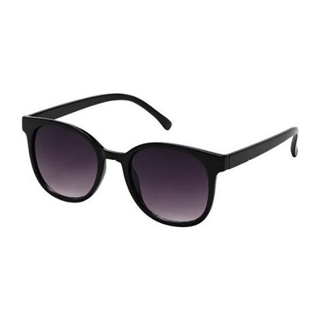 Rose Round Sunglasses - Black Frame/Gradient Smoke Lens