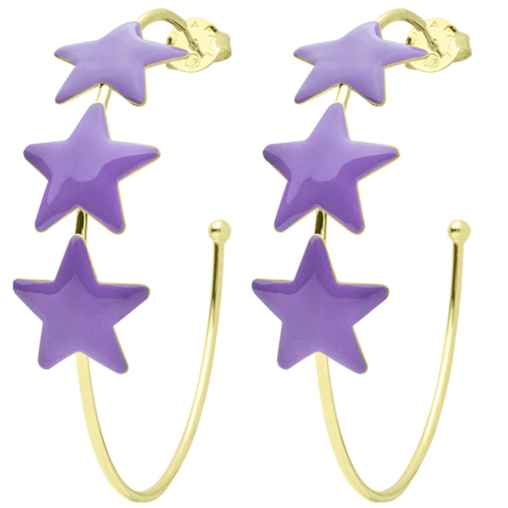 Sheila Fajl Silvina Star Hoops - Purple Resin