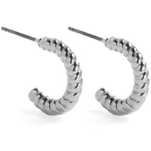Small Twist Hoop Earrings - Silver