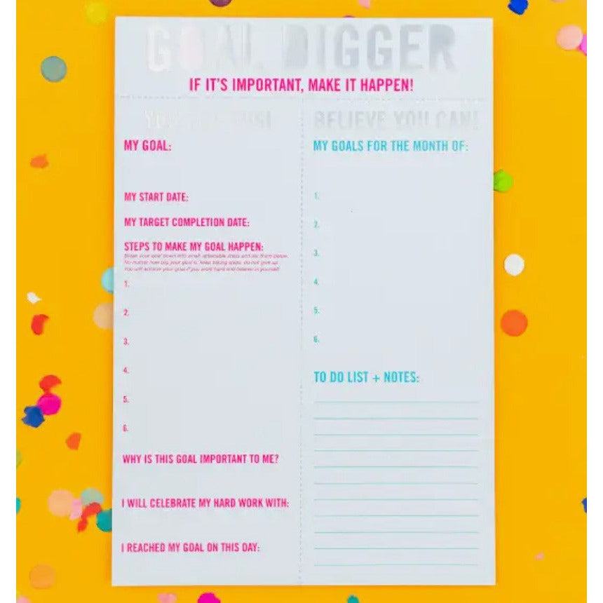 Goal Digger Goal Setting Notepad