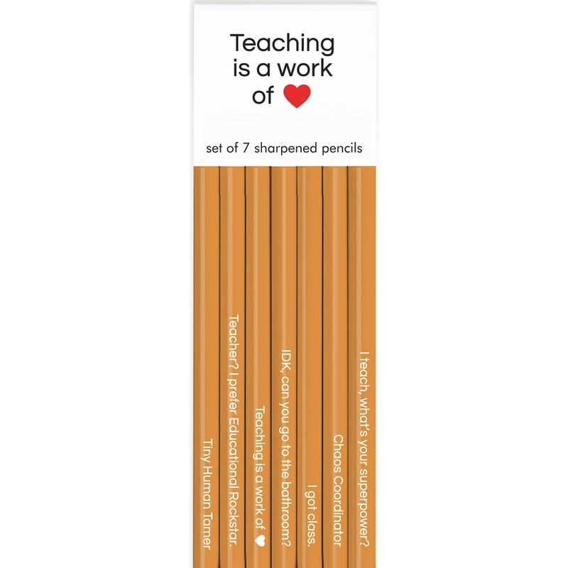 Teaching Is A Work Of Heart Pencil Set